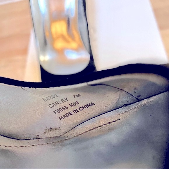 Calvin Klein’s Carley Platform Pump with Kick-Up Toe. Black Suede heels Size 7M - Picture 6 of 10